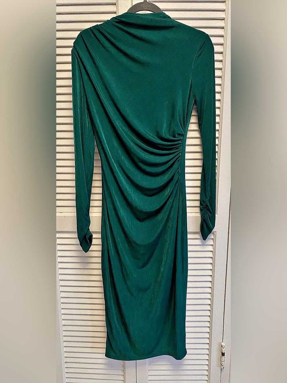 Alexia Admor Ruched Maxi Dress in Green Size Small